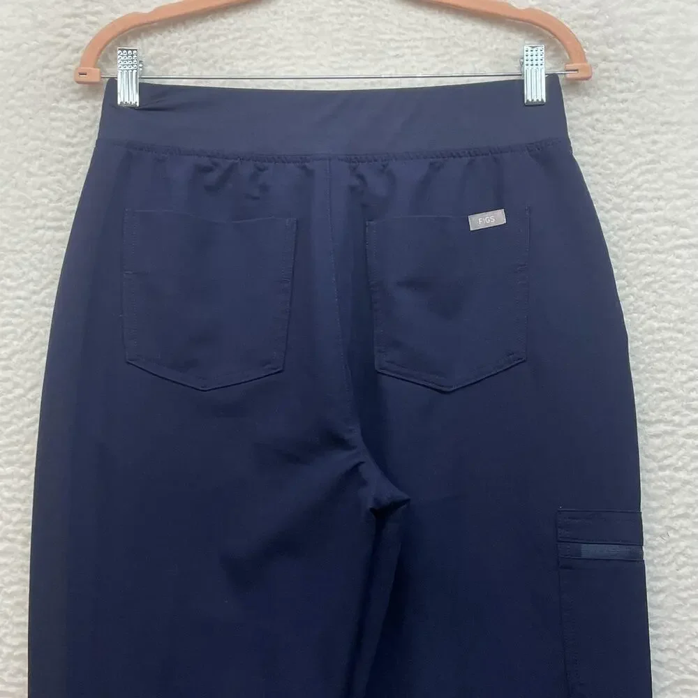 FIGS Scrub Jogger Pants Mens Medium Tall Navy Technical Collection Zip Cargo